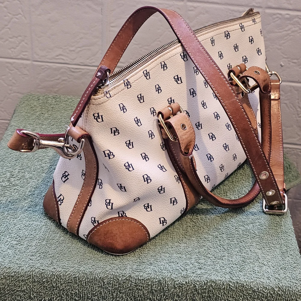 Dooney & Bourke White and Tan Satchel Set - Picture 8 of 14